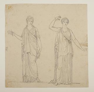 C142v To romerske kvindestatuer