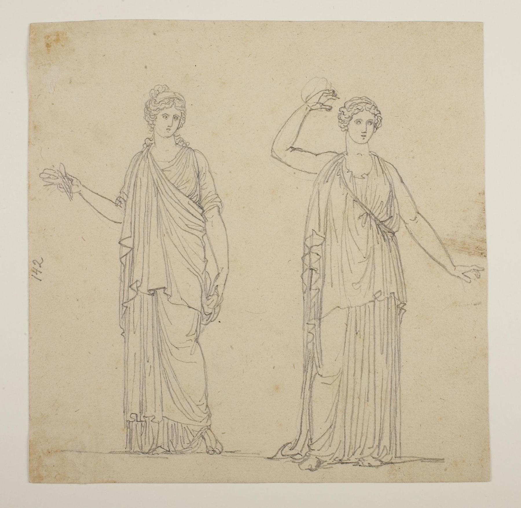 Two statues of Roman females, C142v