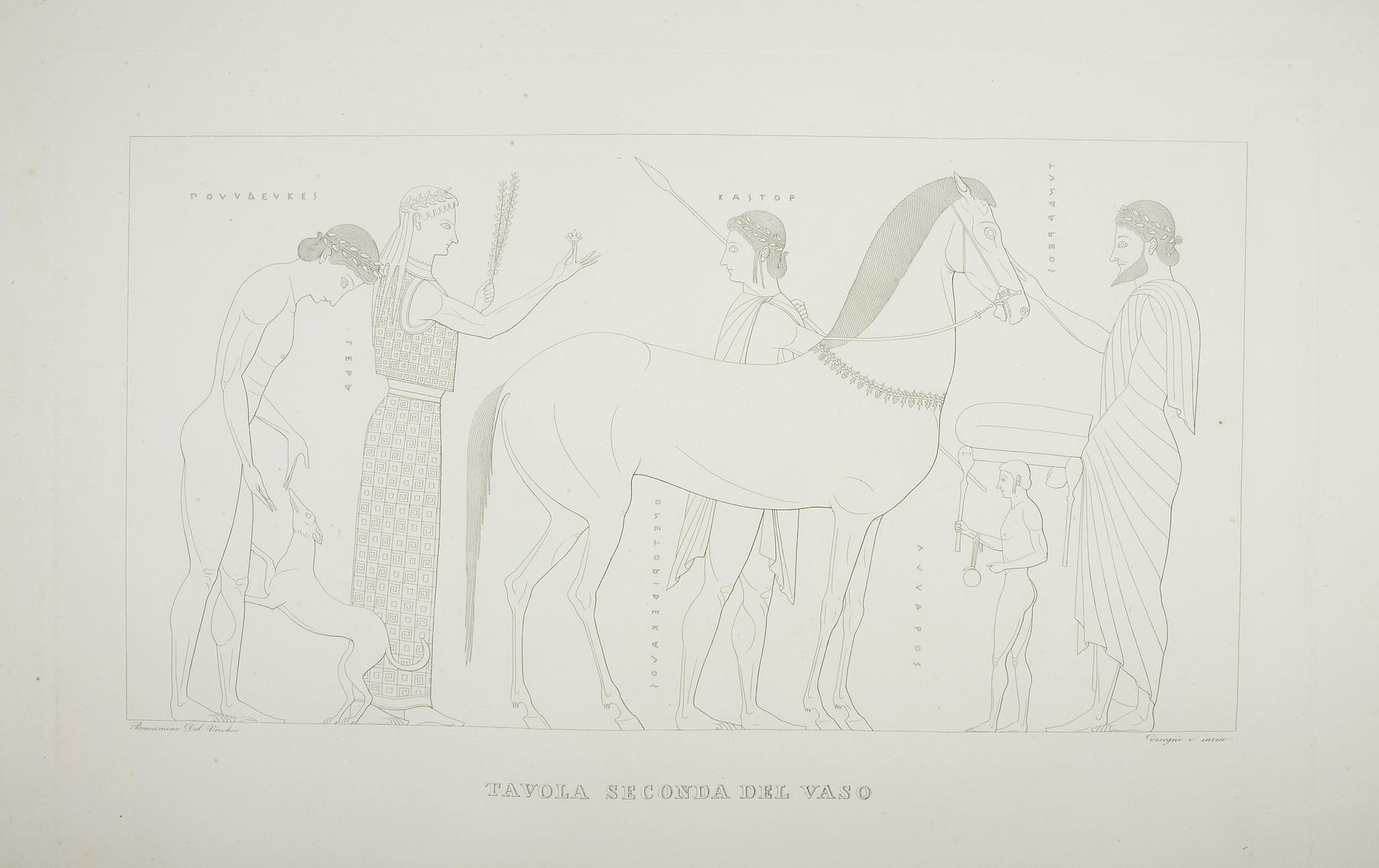 Amphora. Castor and Pollux say goodbye to Leda and Tyndareus, E1590