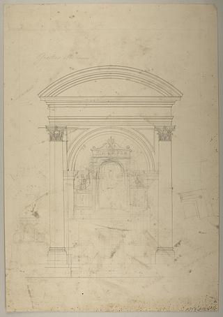 D1526 Proposal for Placement of the Monument for Pius 7., Ground Plan and Elevation