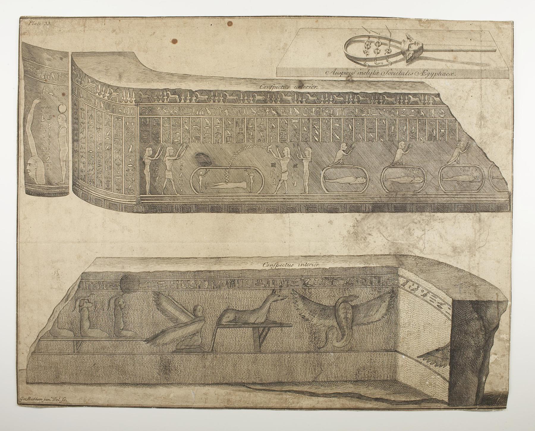Mumiekiste for Irtyru, detalje med figurer og hieroglyffer, E1359