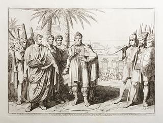 E943,74 Gaius Popillius being sent as ambassador before king Antioch IV of Syria