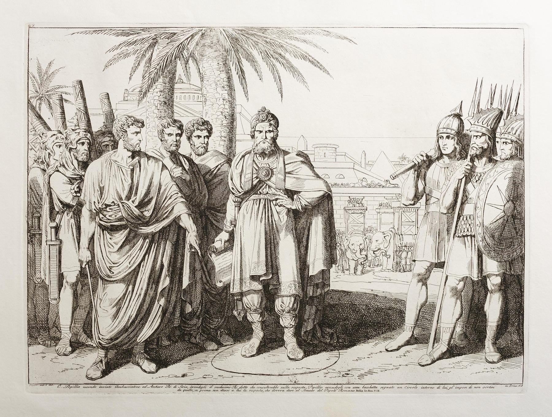 Gaius Popillius being sent as ambassador before king Antioch IV of Syria, E943,74