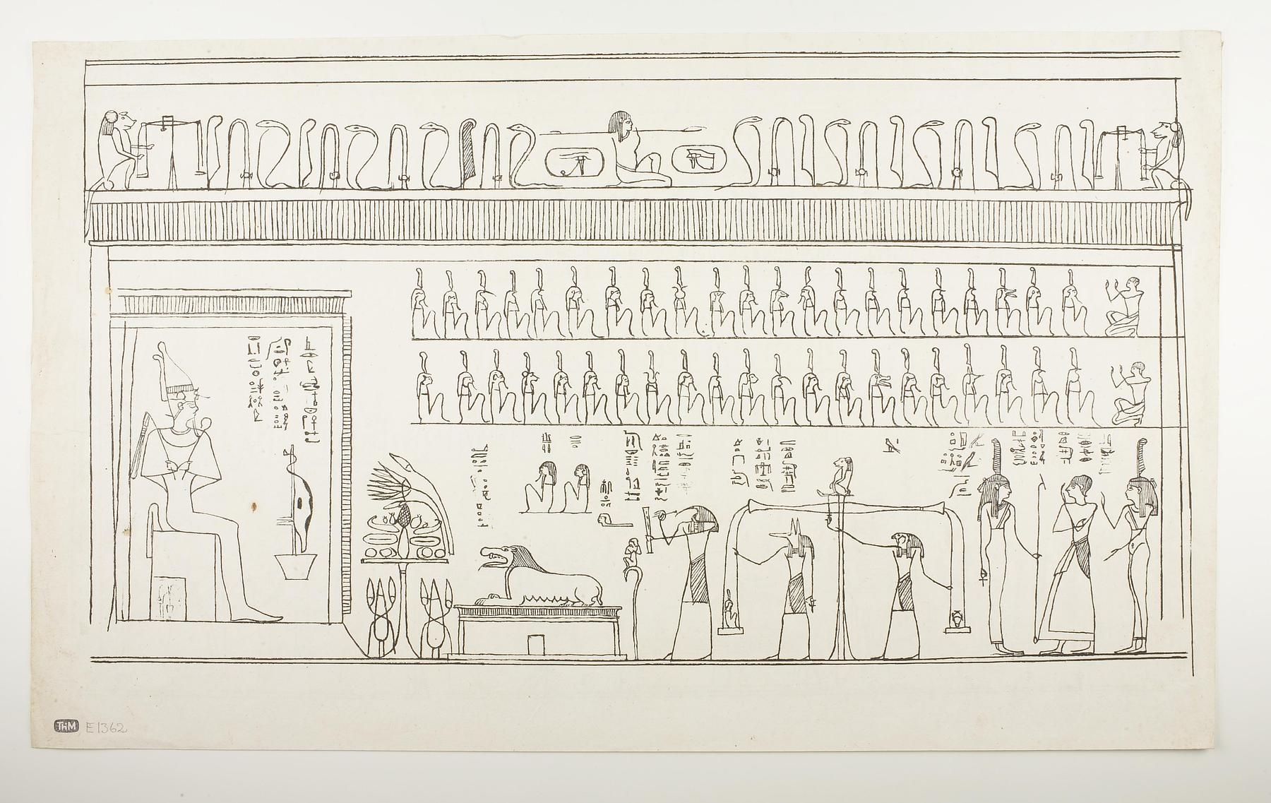 Figurer og hieroglyffer fra papyrus, E1362v