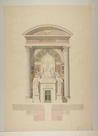 D1531 Proposal for Placement of the Monument to Pius 7., Ground Plan and Elevation