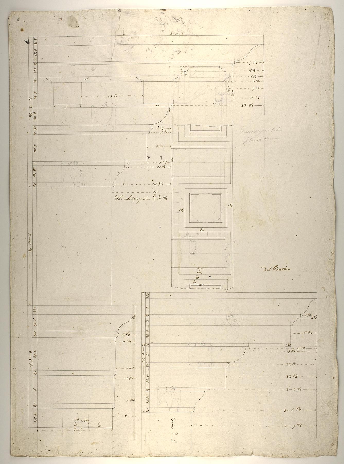 Pantheon, Profiles of Entablature, D1079