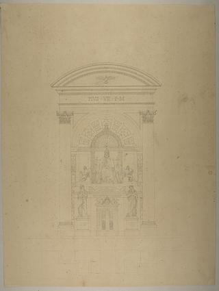 D1530 Proposal for Placement of the Monument to Pius 7., Ground Plan and Elevation