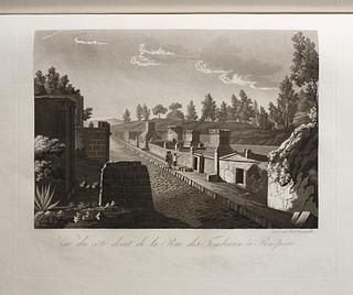 E550,45 Right side view of the Via delle Tombe in Pompeii