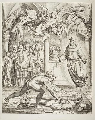 E783 Sankt Frans og djævlen i kamp om Guido da Montefeltros sjæl, ottende kreds Bolgia 8