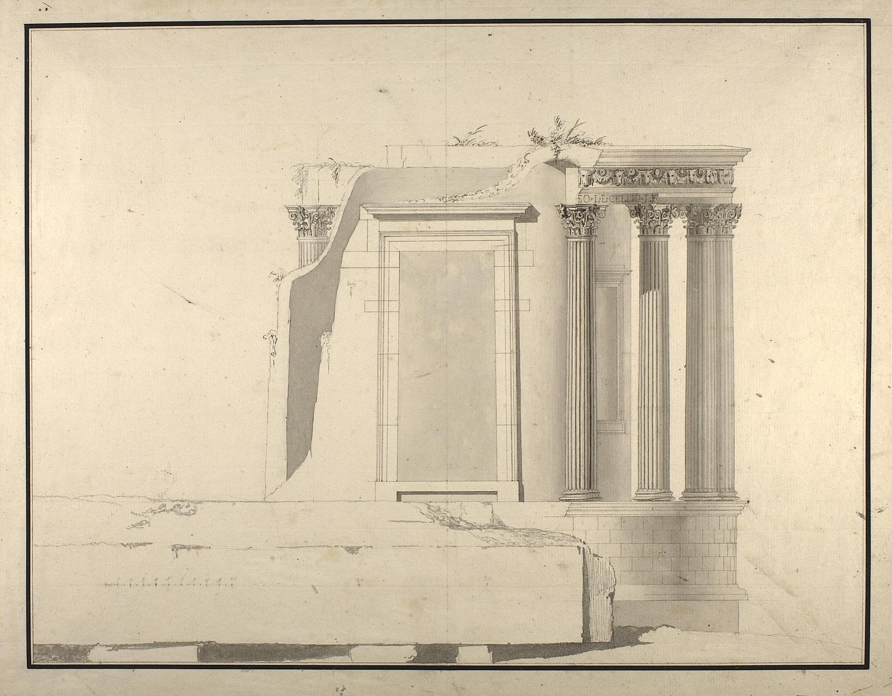 Tempio di Vesta at Tivoli, Elevation, D1081