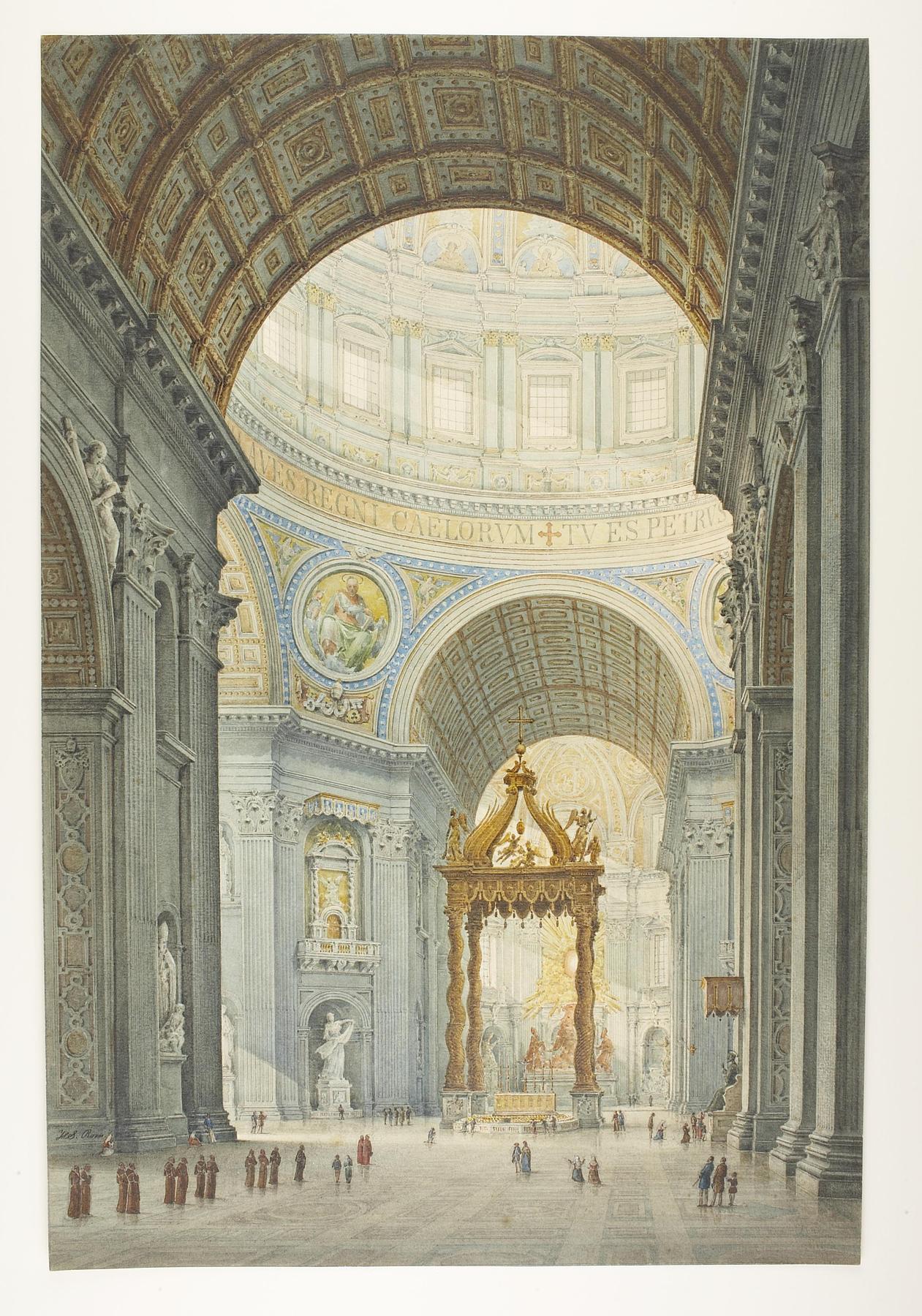 Peterskirken med det pavelige alter og baldakinen, D1620
