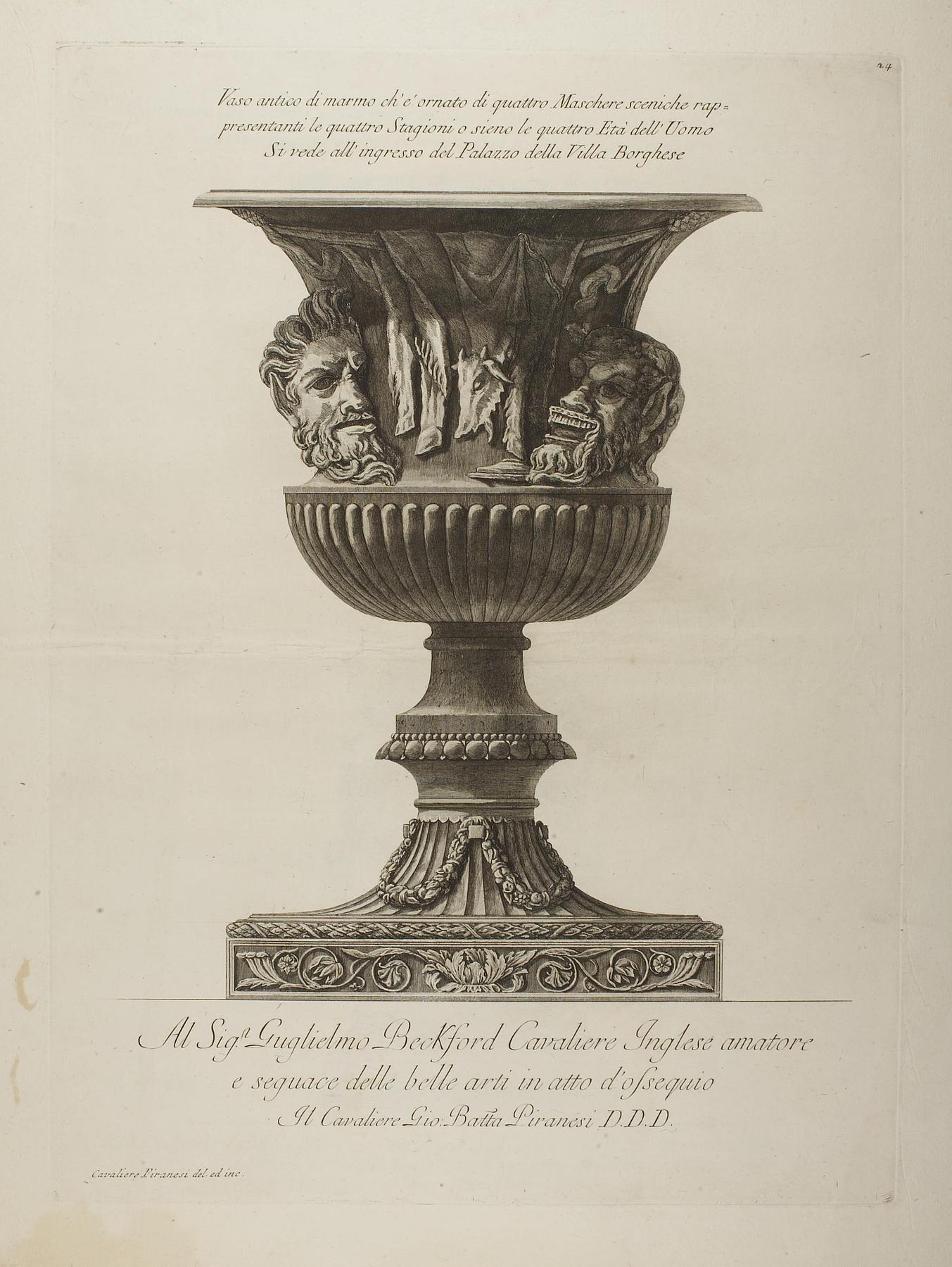 Antik vase. Relief med maskerne de fire livsaldre, E322,1