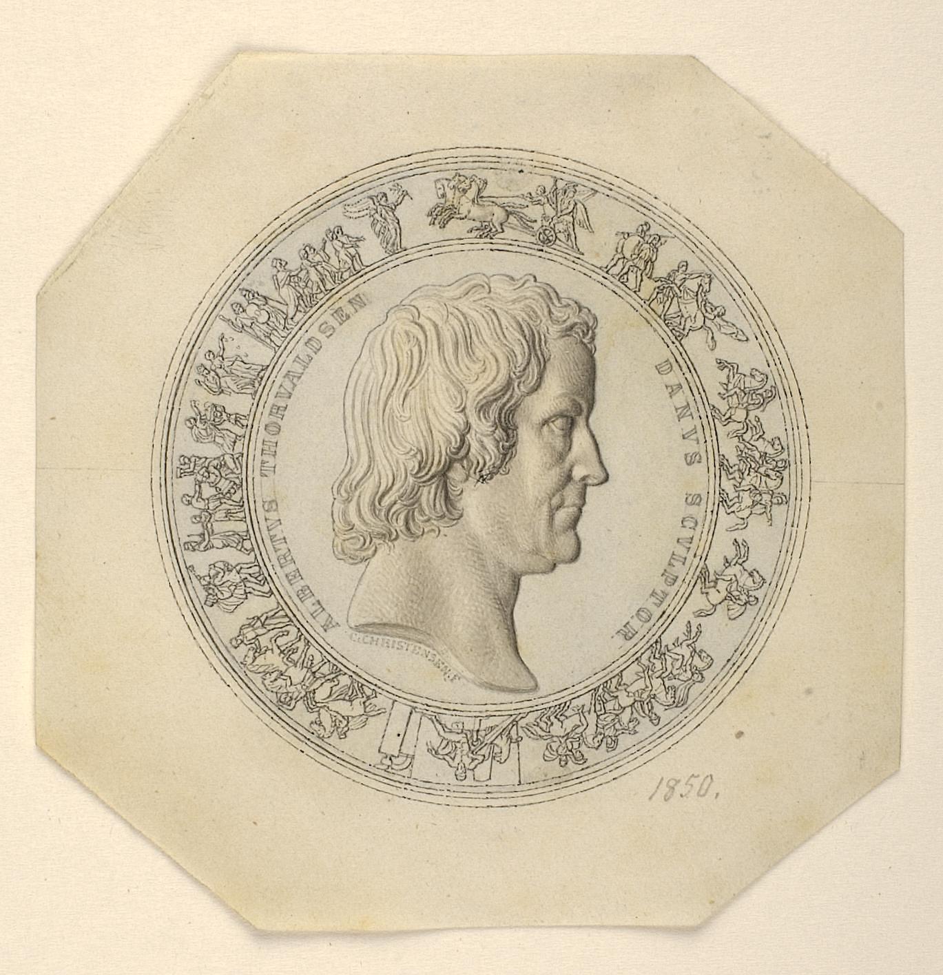 Portræt af Thorvaldsen. Dele af Alexander den Stores indtog i Babylon, D1780
