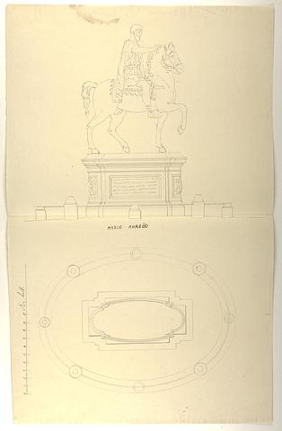 D1551 Marcus Aurelius statuen, plan og opstalt