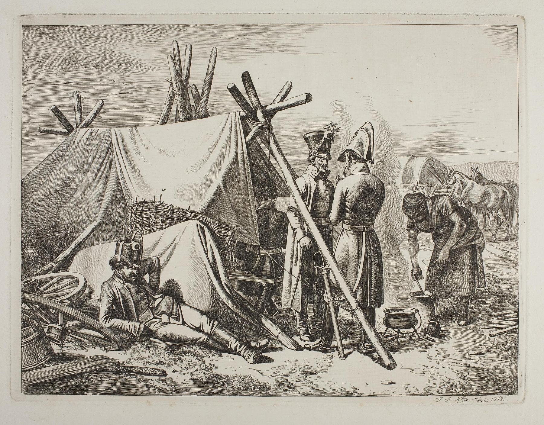 Østrigsk militær ved et marketendertelt, E710