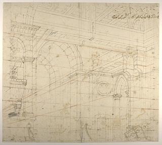 D913 Prison from the Middle Ages, Perspective drawing for a Theatre docoration