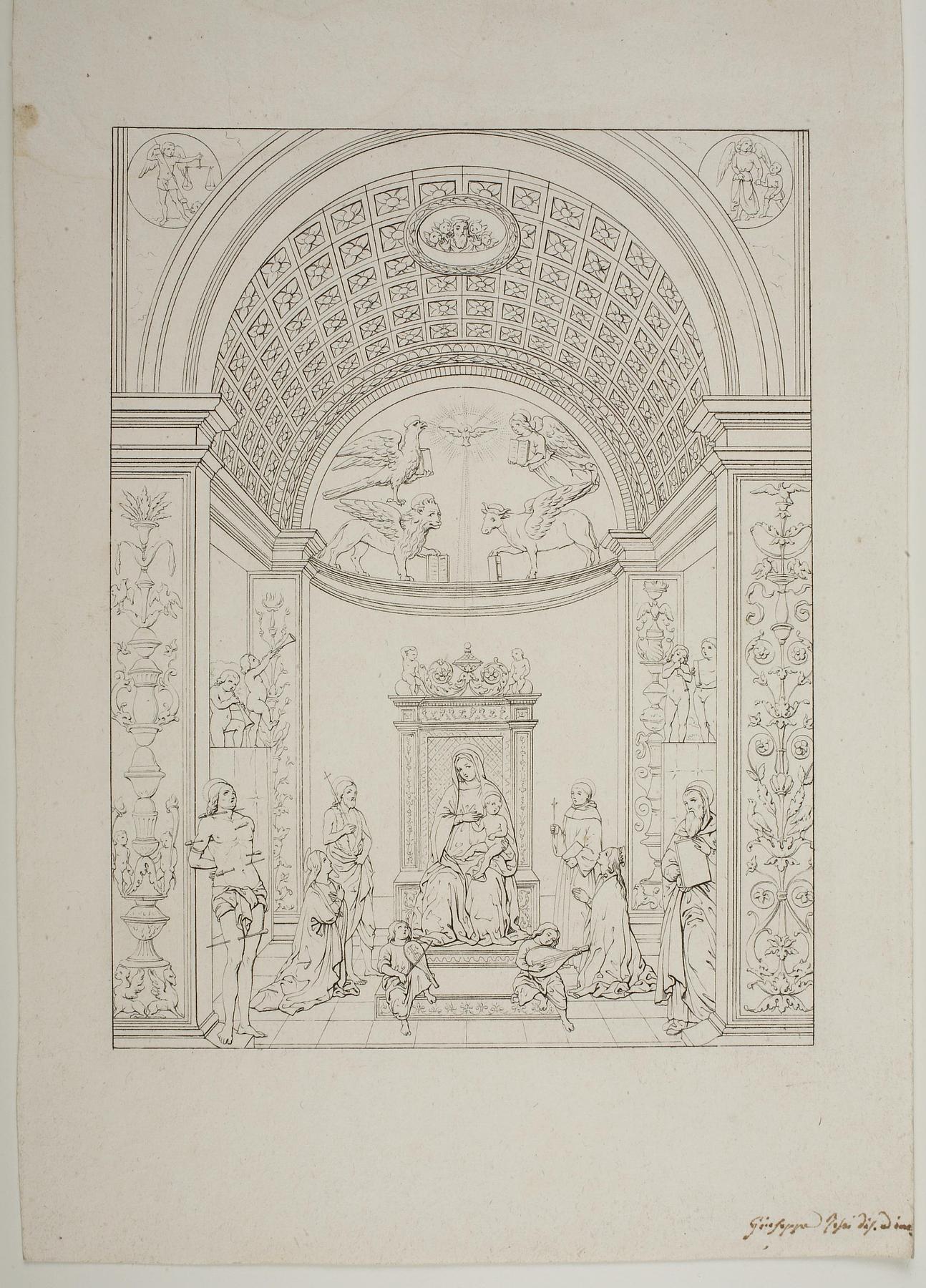 The Enthroned Mary Surrounded by Holy People, E1662