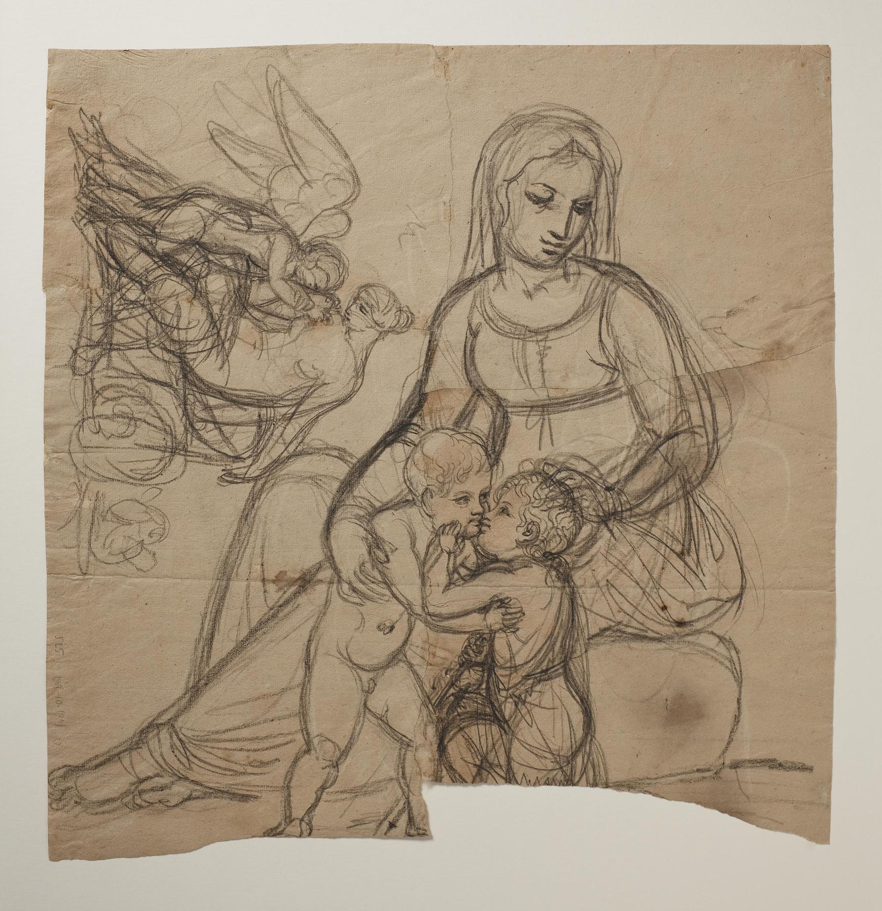 Maria med Jesus og Johannes. Amor klager til Venus over et bistik, C525r