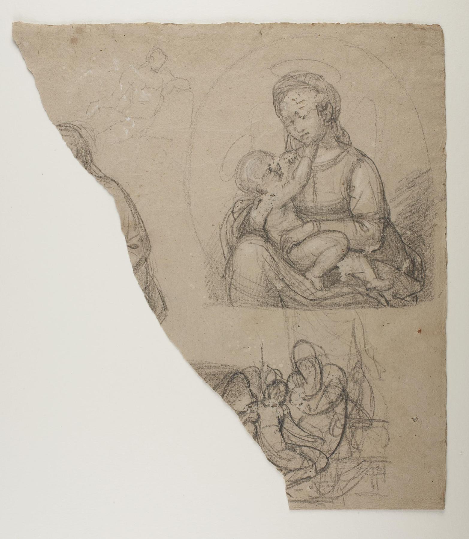 Madonna and Child. Cupid and Anacreon. Male Model (?), C527r