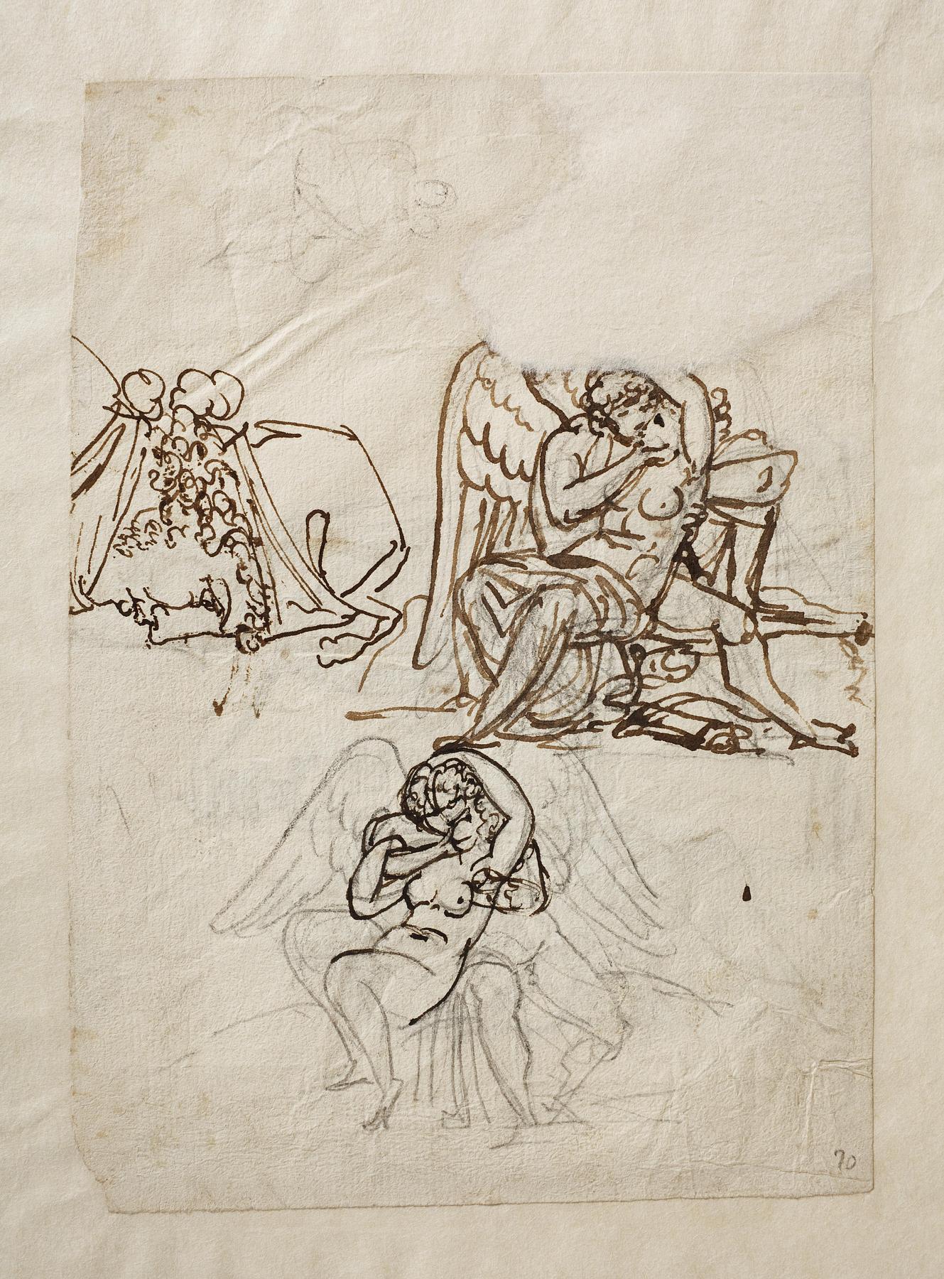 Cupid and Psyche. Portrait of Joseph Anton Koch (?), C70r