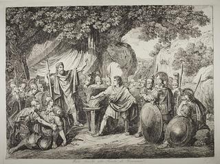 E950 Gaius Mucius Scaevola demonstrerer sin viljestyrke for Lars Porsenna