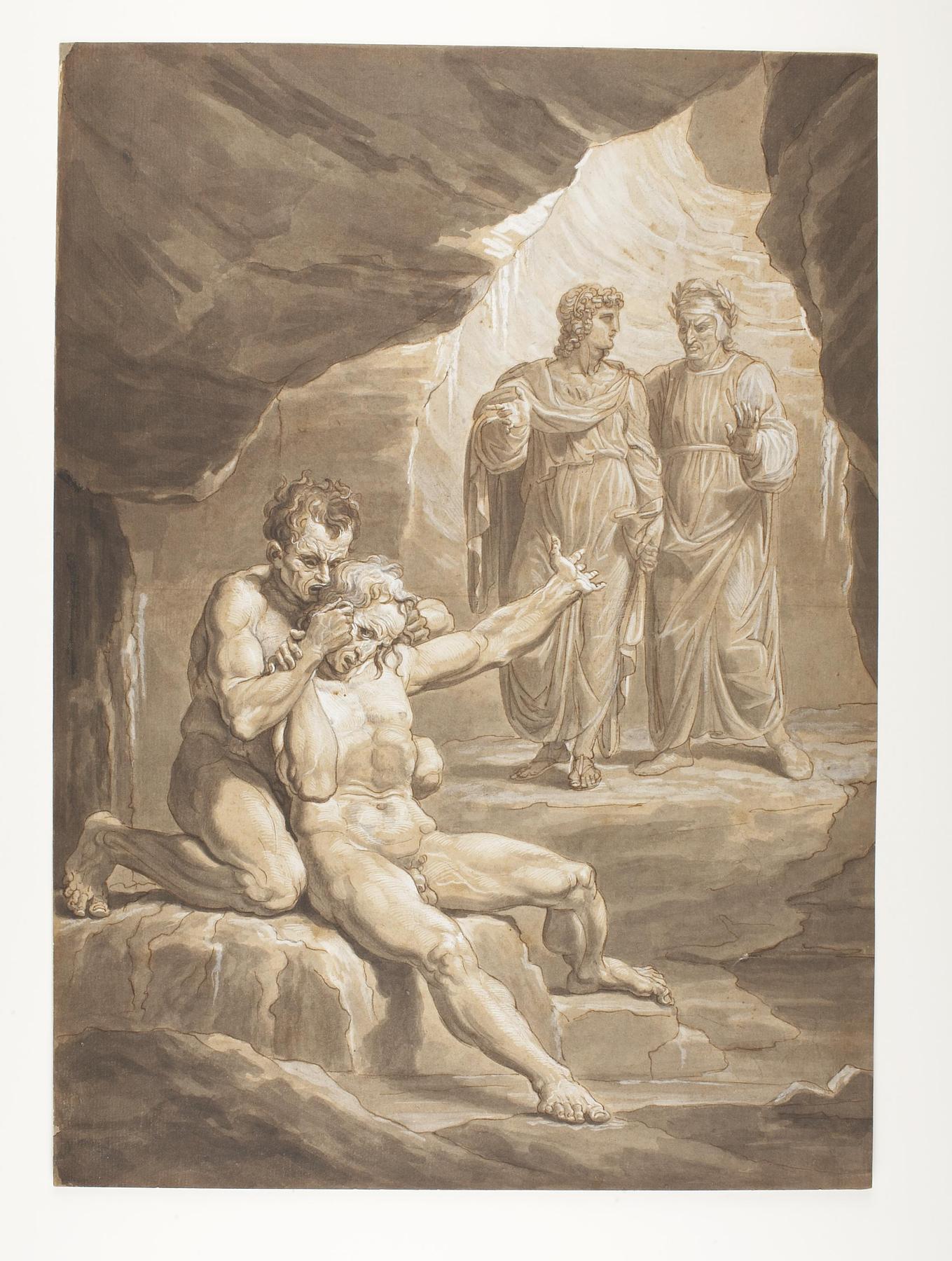 Dante and Virgil about to Pass Ugolino della Gherardesca and Archbishop Ruggieri in the Underworld, D1784