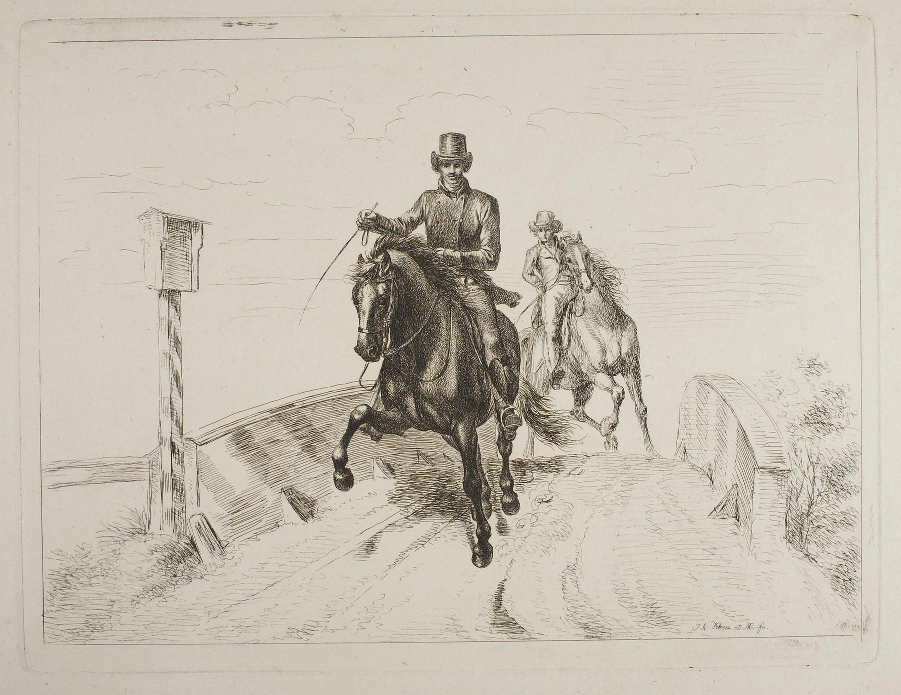 To ryttere i galop over en bro, E668