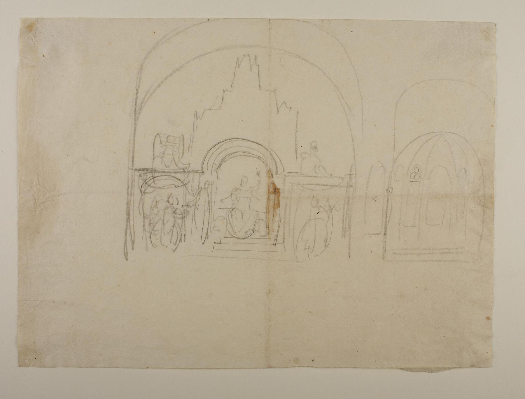 Sketch of the placement of an unknown monument in a church, C483