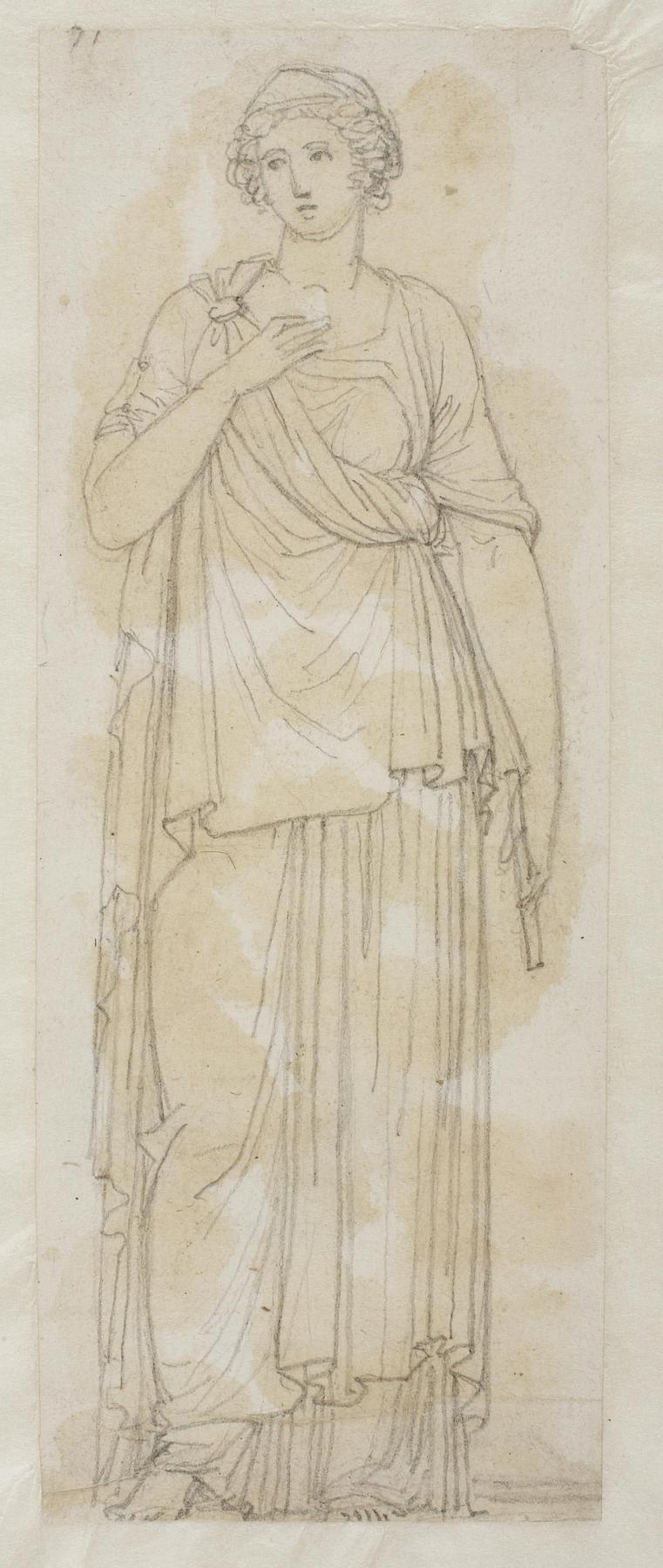 Female figure in Roman costume, C827r
