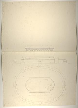 D1552 Proposal for Plint for the Monument to Maximilian 1. (?), Ground Plan and Elevation