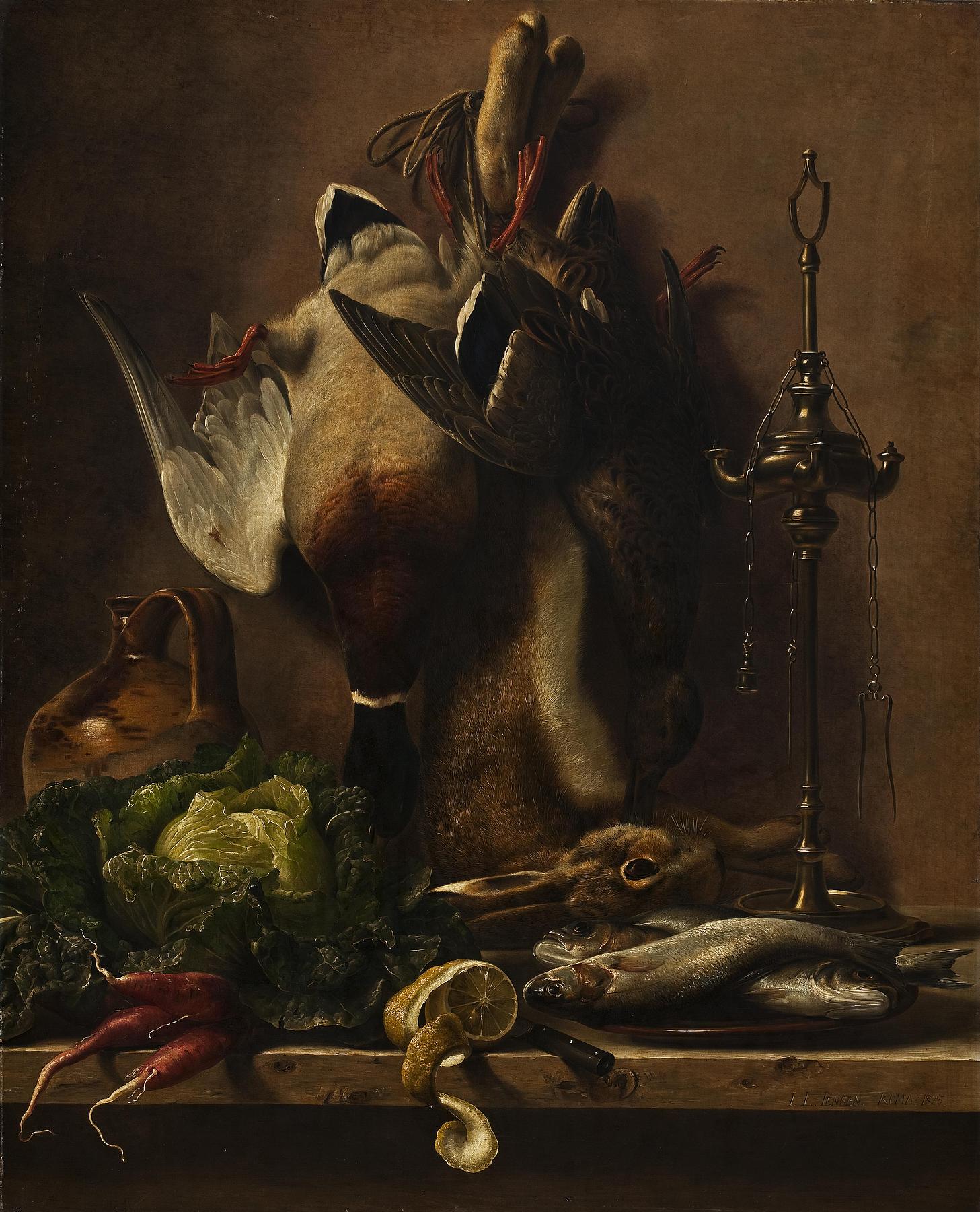 Still Life with Vegetables and Venison on a Kitchen Tabletop, B233