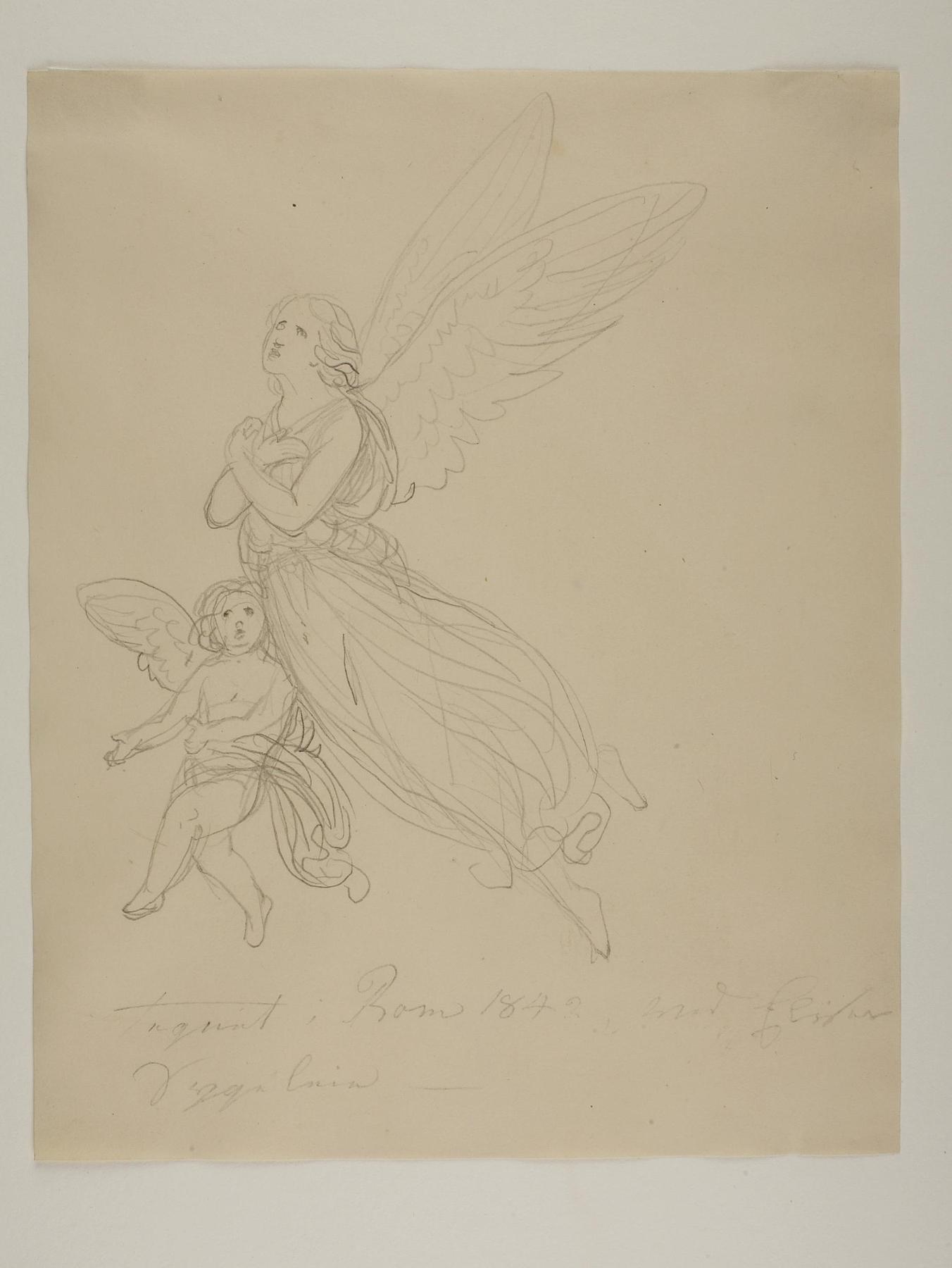 Svævende engel og kerub, C1021