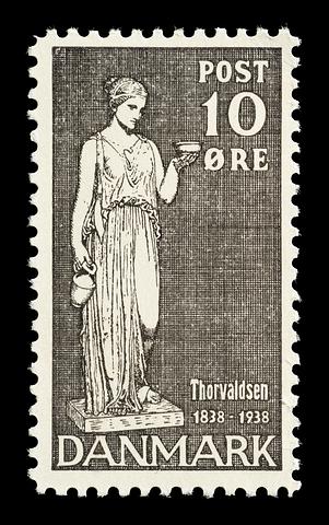 E2341,15 Prøvetryk af udkast til et dansk frimærke med Thorvaldsens Hebe