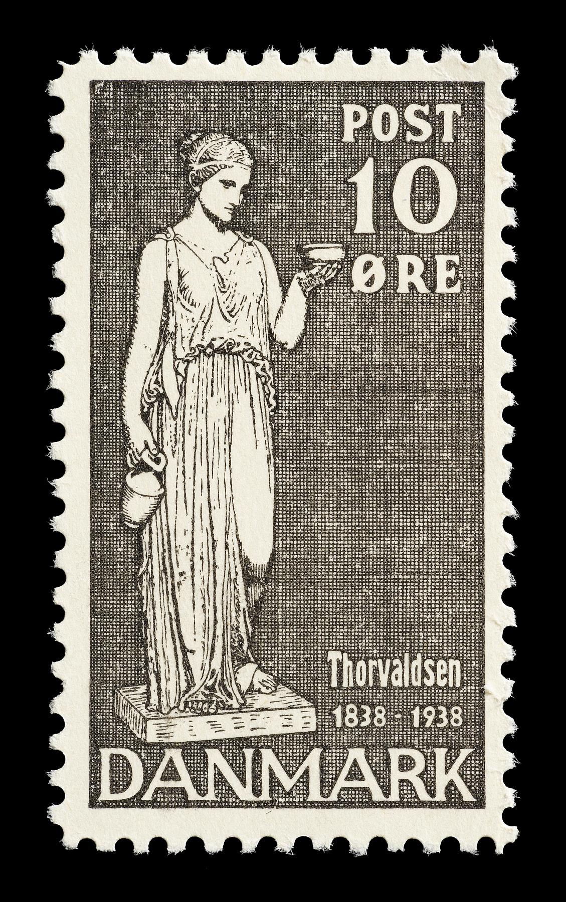 Prøvetryk af udkast til et dansk frimærke med Thorvaldsens Hebe, E2341,15