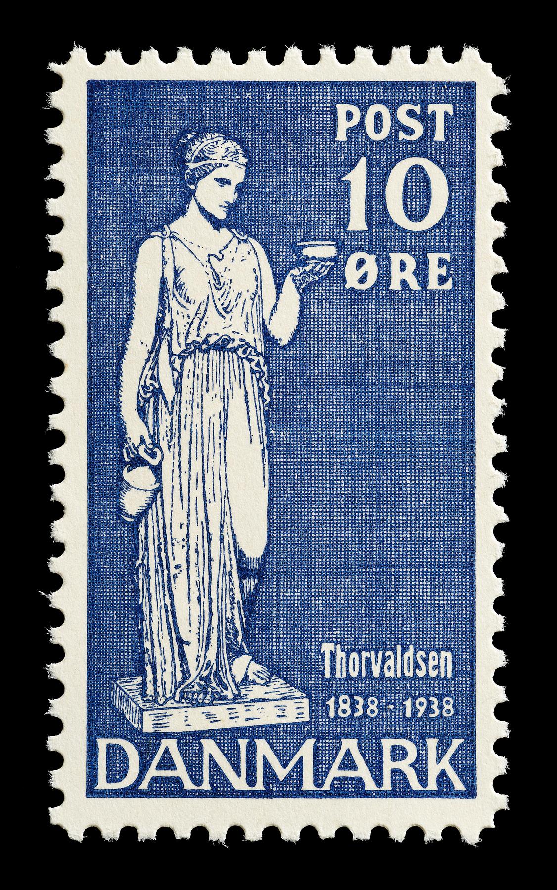Prøvetryk af udkast til et dansk frimærke med Thorvaldsens Hebe, E2341,17