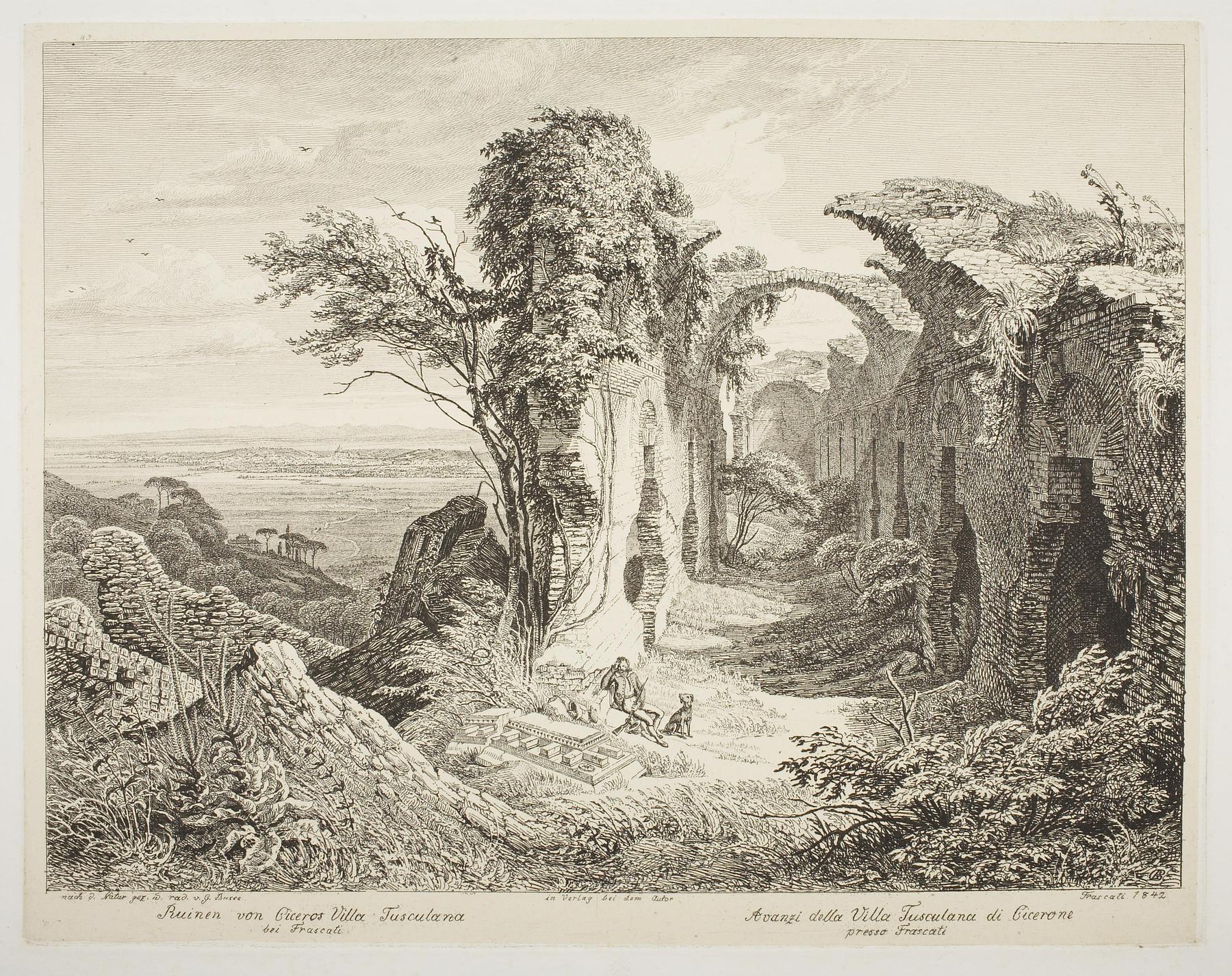 Ruinerne af Ciceros Villa i Tusculum ved Frascati, E397