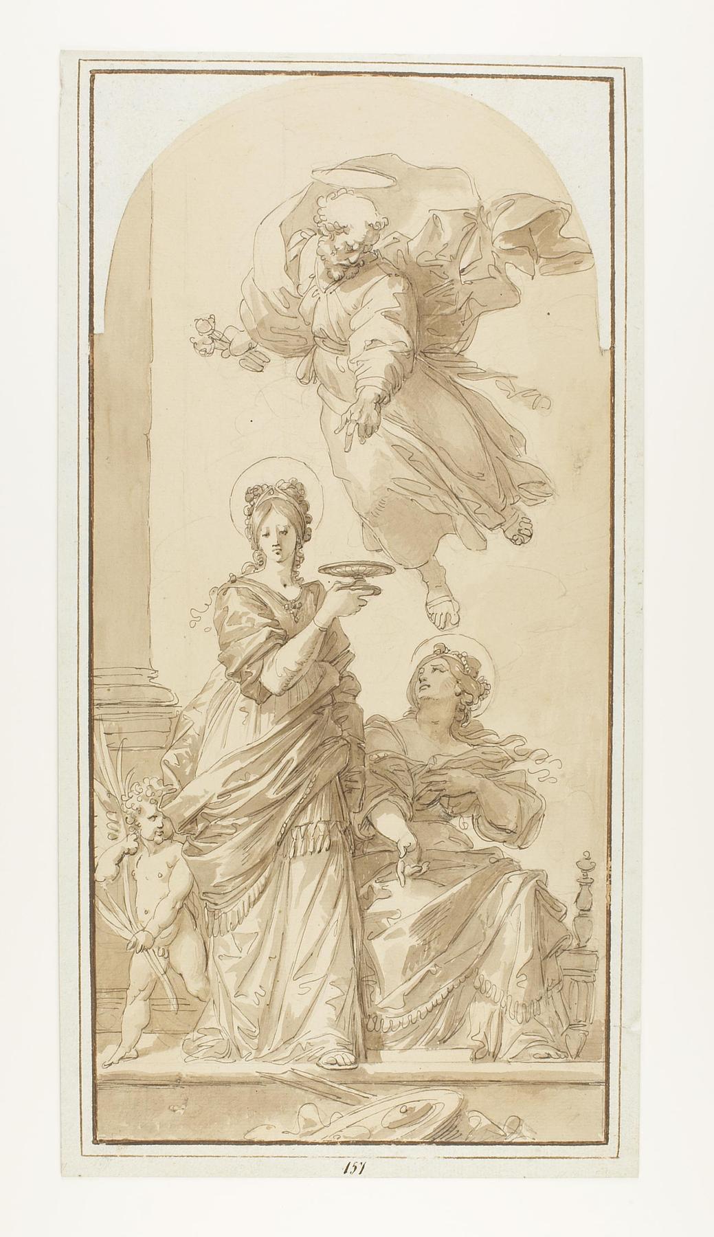 St Peter hovering over two Female Martyrs, D640