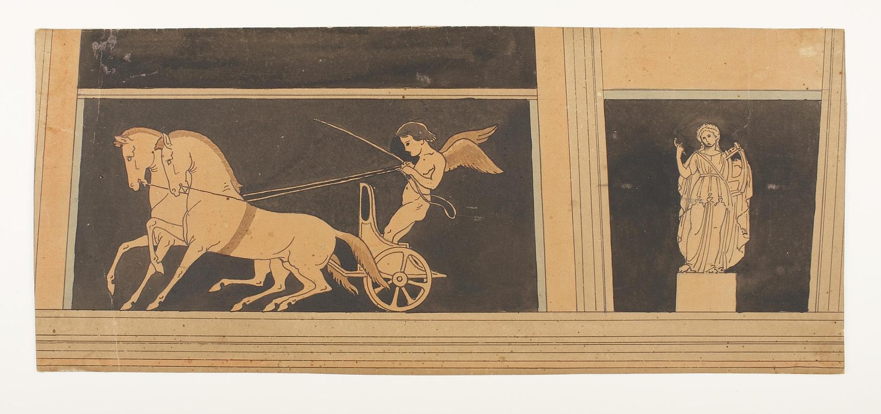 Cupid pulls up a pair of Horses. Muse, D1789