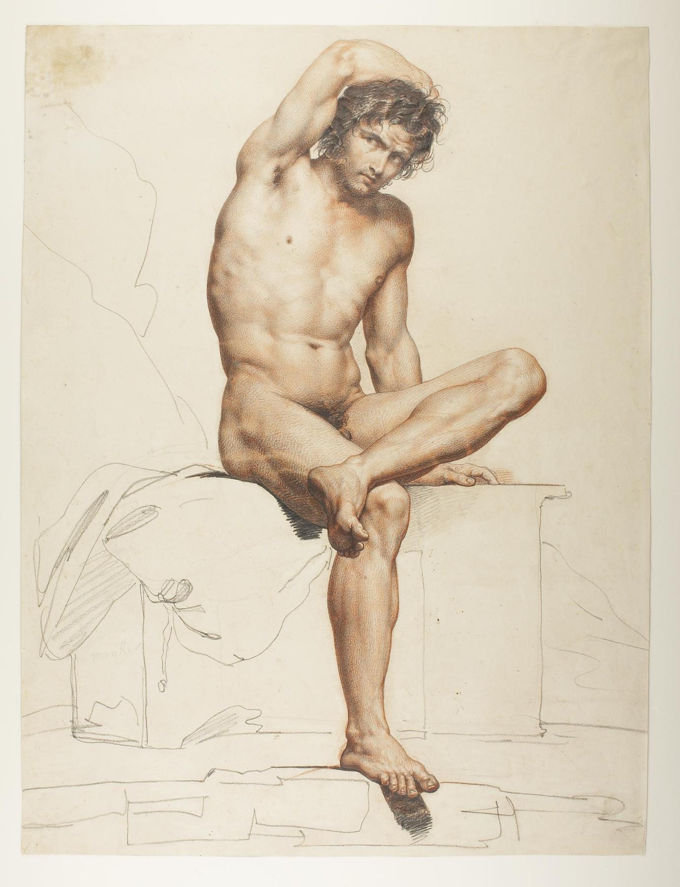 Seated male Model, D647