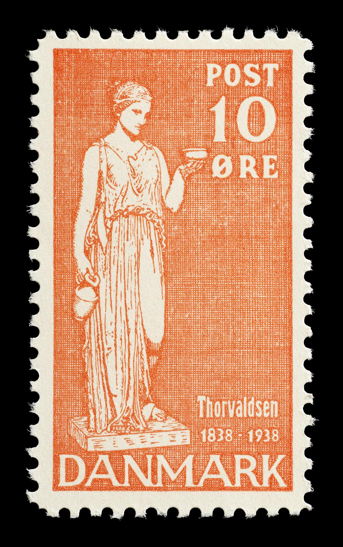 Prøvetryk af udkast til et dansk frimærke med Thorvaldsens Hebe, E2341,16
