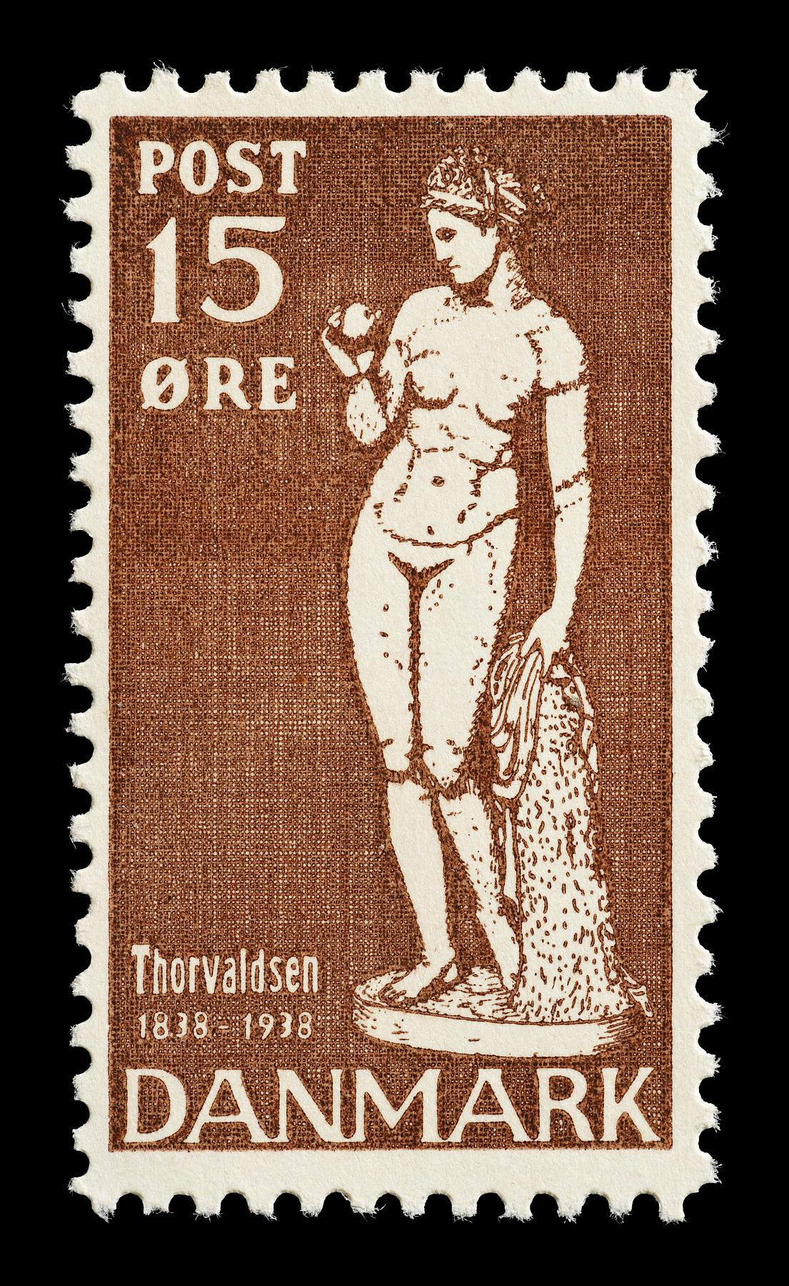 Prøvetryk af udkast til et dansk frimærke med Thorvaldsens Venus med æblet, E2341,22