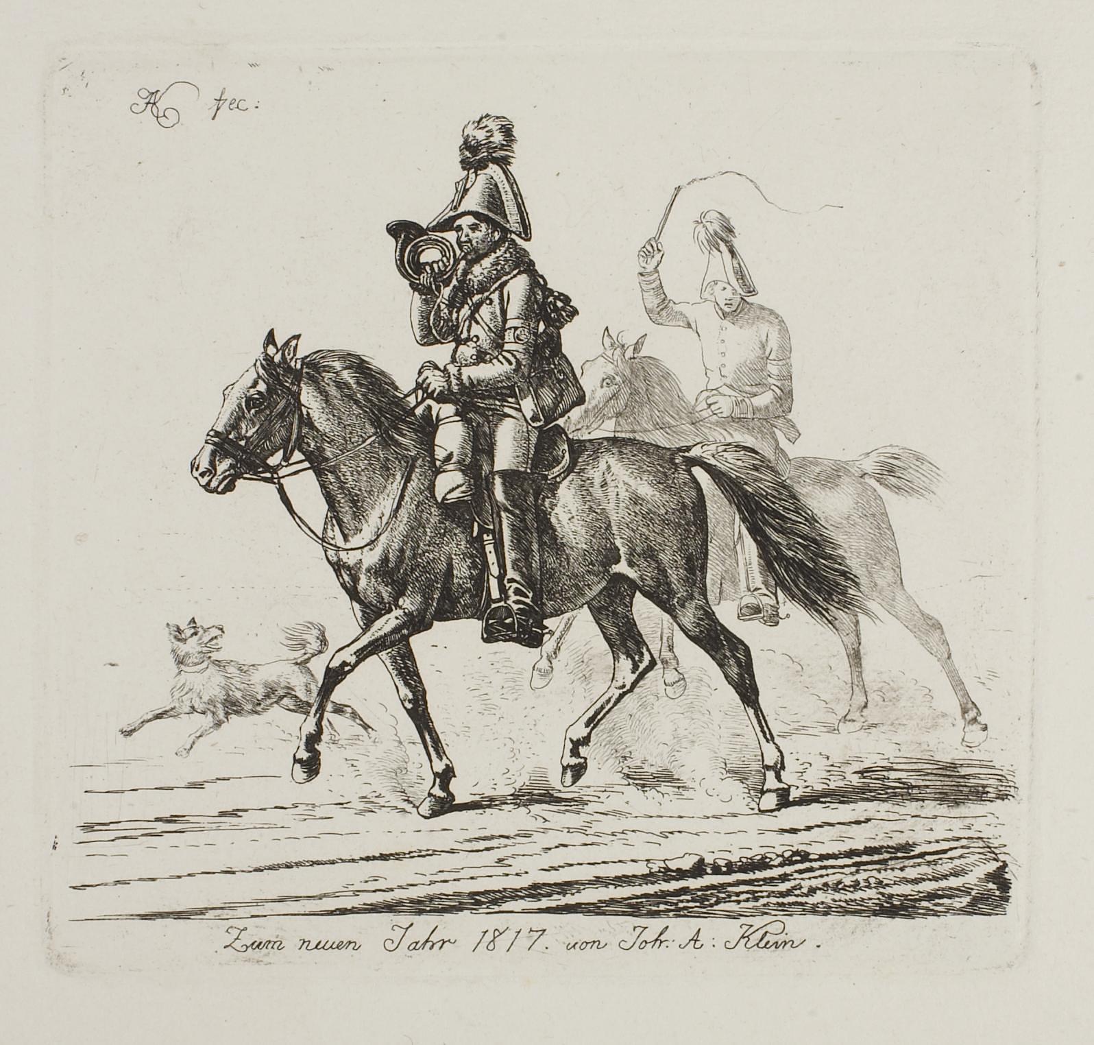 Zum neuen Jahr 1817. Postillon og kurer, E695