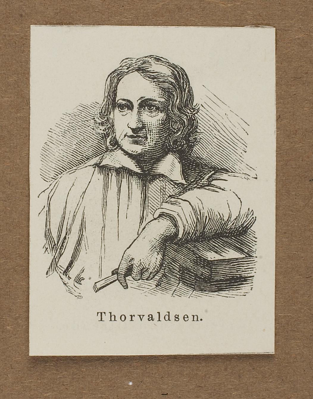 Portrait of Thorvaldsen leanig to a Cavalet, E2117