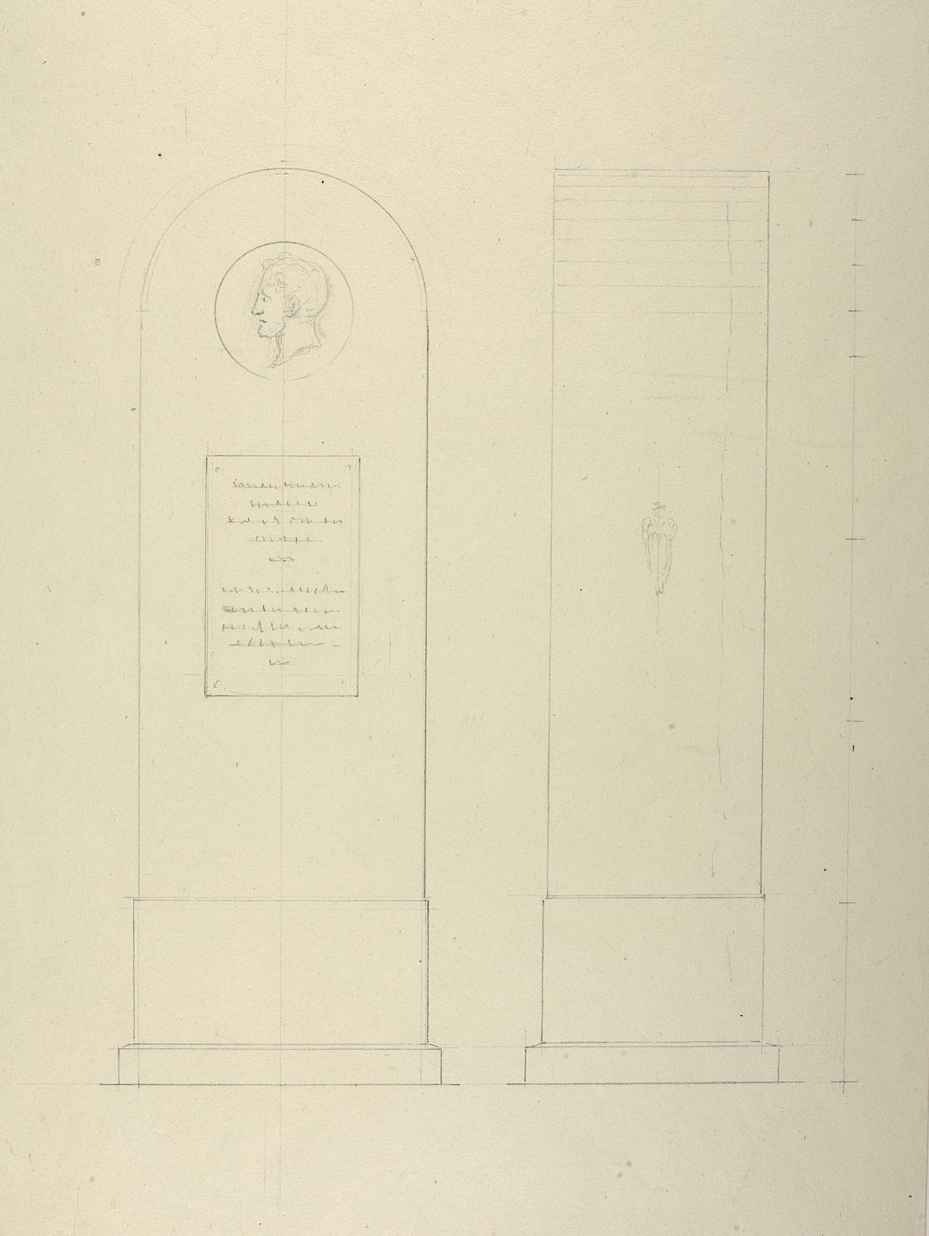Tombstone to August von Goethe, elevations, D1577