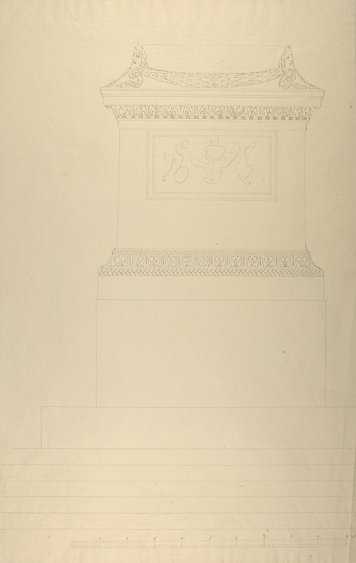 Plint for the Monument to Friedrich Schiller, Elevation, D1568