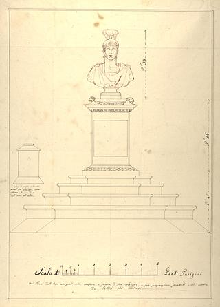 D1564 Monument vith Roman Warrior Bust, Proposal for Elevation