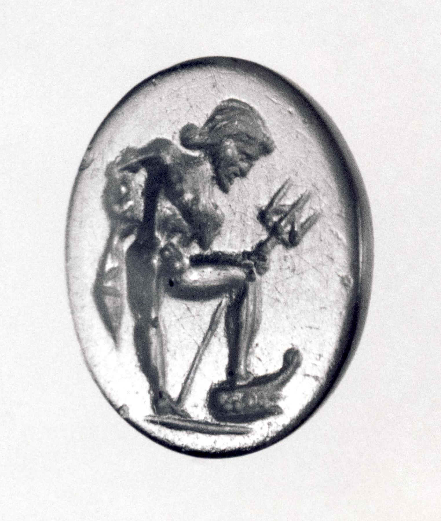 Poseidon med skibsstævn og trefork, I139