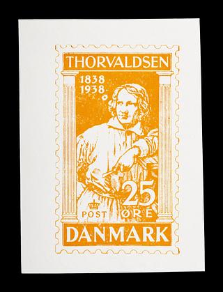 E2341,30 Prøvetryk af udkast til et dansk frimærke med Thorvaldsens portræt