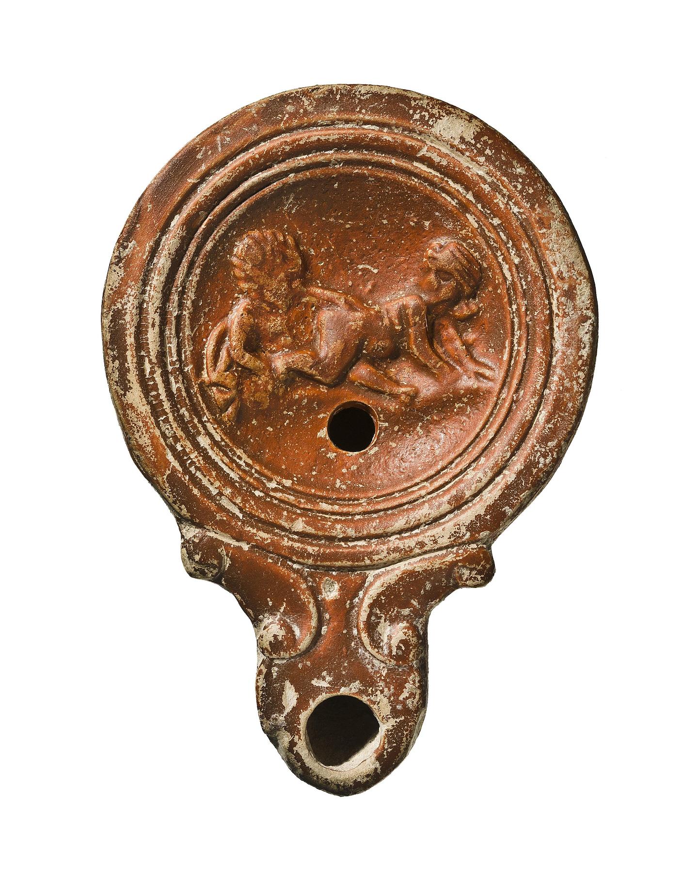 Lampe med erotisk scene, H1194