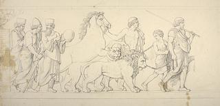 D180 Tre kaldæiske astrologer, perser med en løve og en dreng med en tiger